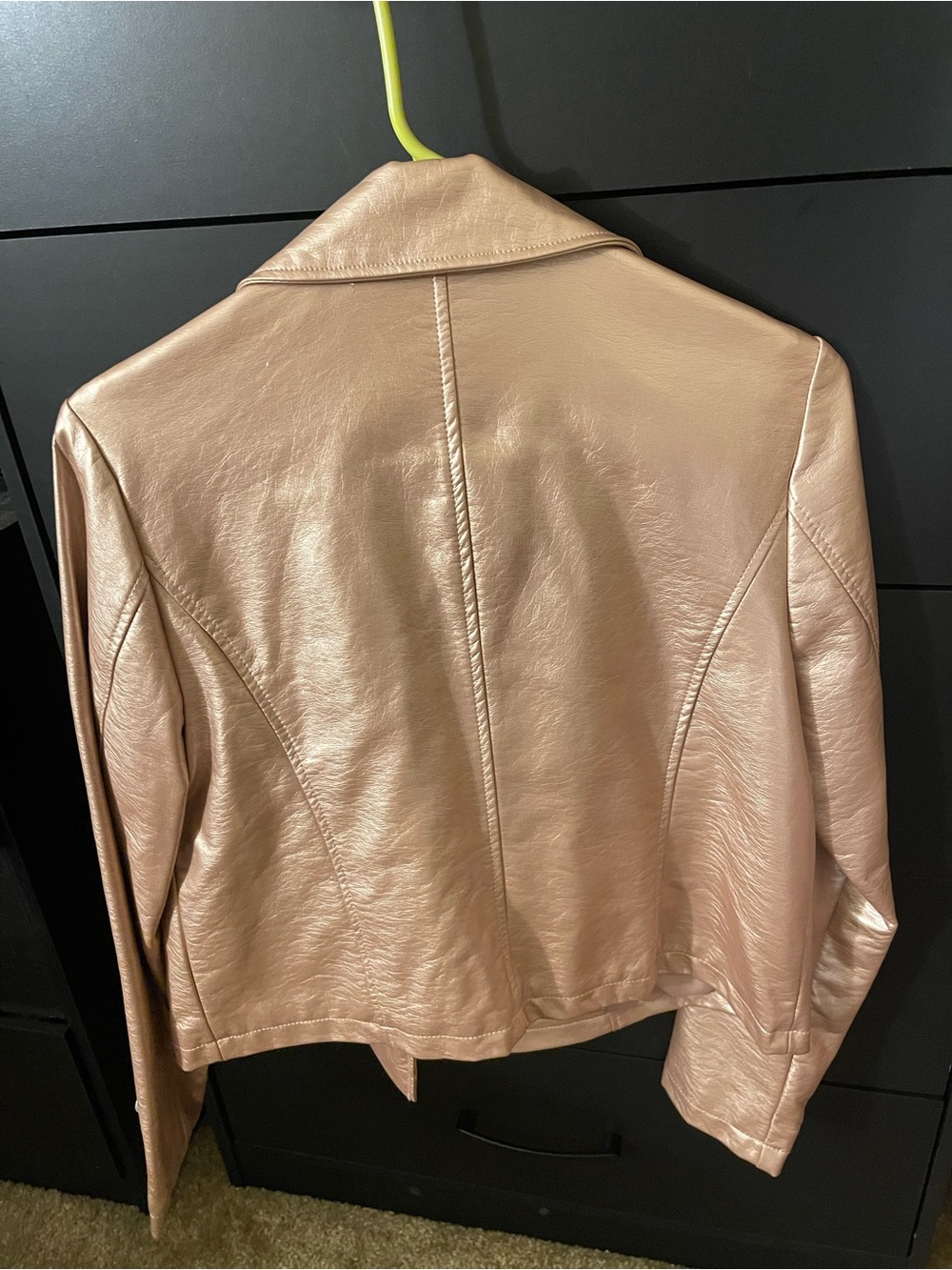 Forever 21 Metallic Pink Patchwork Faux Leather Moto Jacket - Picture 2 of 3